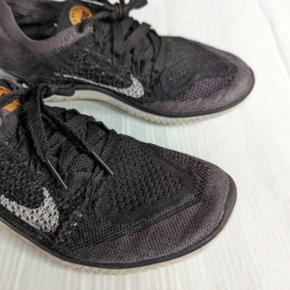 NIKE Free RN Flyknit 2018 Black Running Shoes Sneakers - Picture 5 of 12